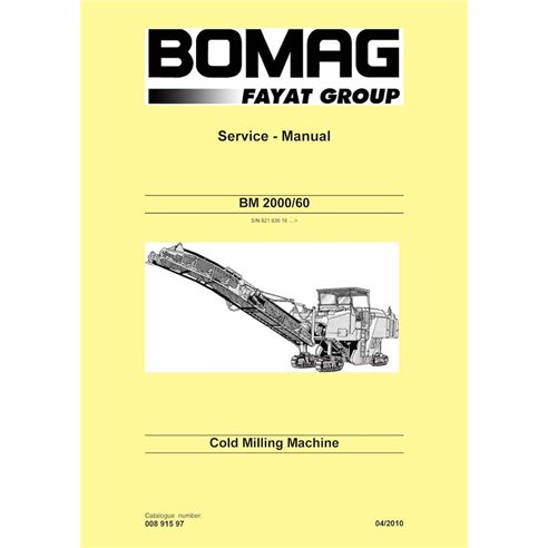 BOMAG BM2000-60 fresadora pdf manual de servicio - BOMAG manuales - BOMAG-00891597-d10-EN