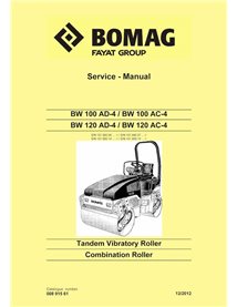 Manual de serviço em pdf do rolo vibratório tandem BOMAG BW100, BW120 AD-4, AC-4 - BOMAG manuais - BOMAG-00891561-l12-EN