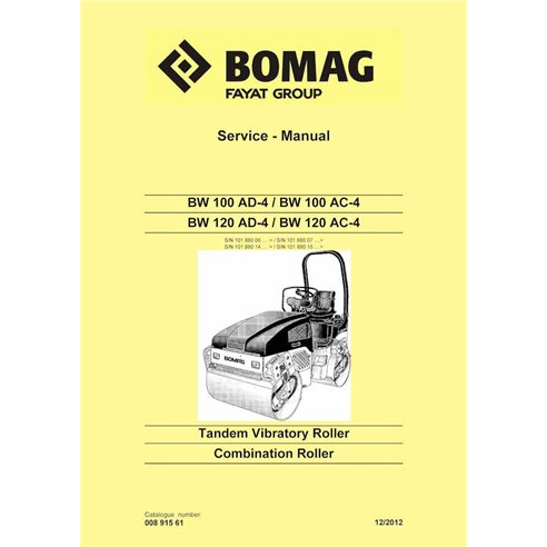 BOMAG-00891561-l12 Manual de serviço em pdf do rolo vibratório tandem BOMAG BW100, BW120 AD-4, AC-4