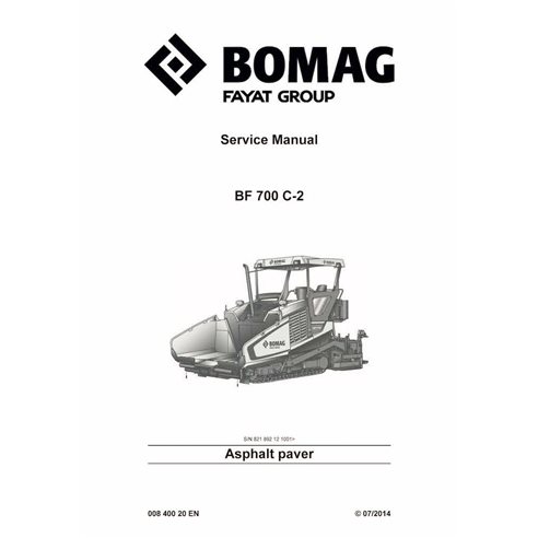 BOMAG BF700 C-2 tracked paver pdf service manual  - BOMAG manuals - BOMAG-00840020EN-g14