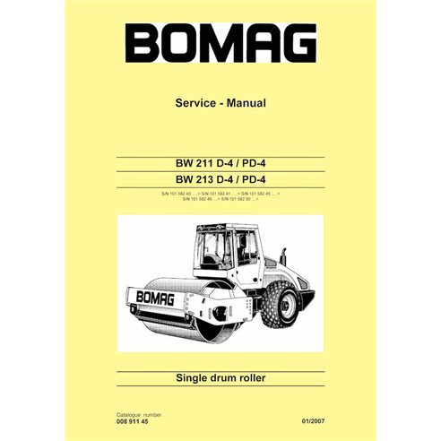 BOMAG-00891145-a07 BOMAG BW211, BW213 D-4, PD-4 rodillo de un solo tambor manual de servicio en pdf