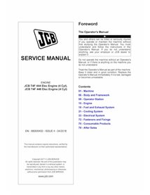 Manual de serviço em pdf do motor JCB T4F 444, 448 Elec 4 Cyl - JCB manuais - JCB-9806-6400-4-2018-SM-EN