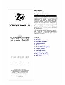 Manual de serviço em pdf do motor JCB 444, 448 T4F, T4i Elec 4 Cyl - JCB manuais - JCB-9806-4300-5-2018-SM-EN