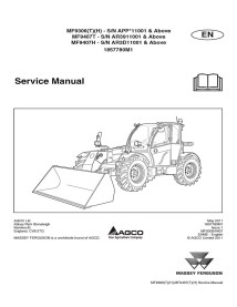 Manual de serviço dos manipuladores telescópicos Massey Ferguson MF 9306T, MF 9306H, MF 9407T, MF 9307H - Massey Ferguson man...