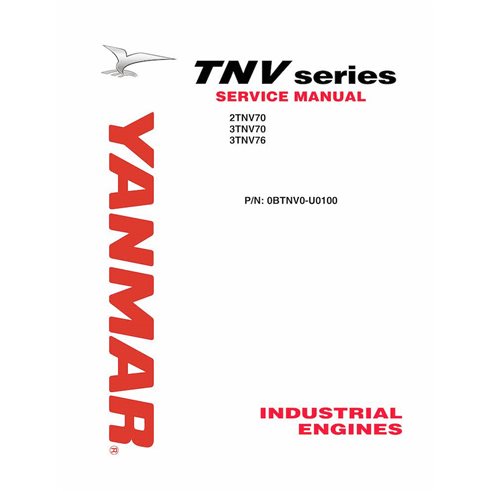Manual de servicio en pdf del motor Yanmar TNV serie 2TNV70, 3TNV70, 3TNV76 - Yanmar manuales - YANMAR-0BTNV0-U0100-SM-EN