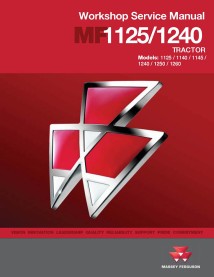 Manual de serviço da oficina do trator Massey Ferguson MF 1125, 1140, 1145, 1240, 1250, 1260 - Massey Ferguson manuais