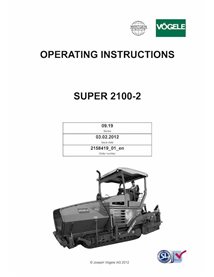 Pavimentadora de esteiras Vögele SUPER 1900-2 em pdf manual de operação e manutenção - Vögele manuais - VGL-2158419-01-EN