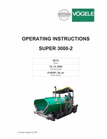 VGL-2149397-00 Vögele SUPER 3000-2 (08.74) tracked paver pdf operation and maintenance manual