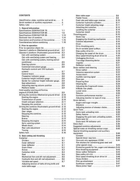 CLA-1843496 Manual del operador de la cosechadora claas Dominator 56-76