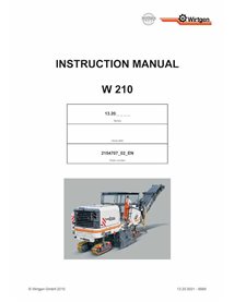 Manuel d'utilisation et d'entretien de la fraiseuse Wirtgen W210 (13.20) pdf - Wirtgen manuels - WRT-2154707-02-EN