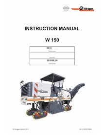 Fresadora Wirtgen W150 (05.13) manual de operação e manutenção em pdf - Wirtgen manuais - WRT-2210305-00-EN