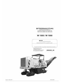 Fresadora Wirtgen W1500, W1900 (08.20) manual de operación y mantenimiento pdf - Wirtgen manuales - WRT-2095293-06