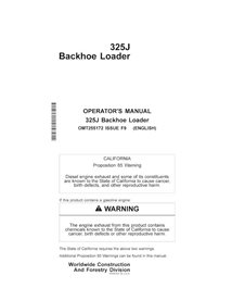 John Deere 325J backhoe loader pdf operator's manual  - John Deere manuals - JD-OMT255172-EN