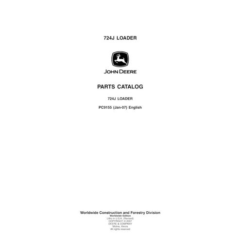 Catálogo de peças em pdf da carregadeira de rodas John Deere 724J - John Deere manuais - JD-PC9155