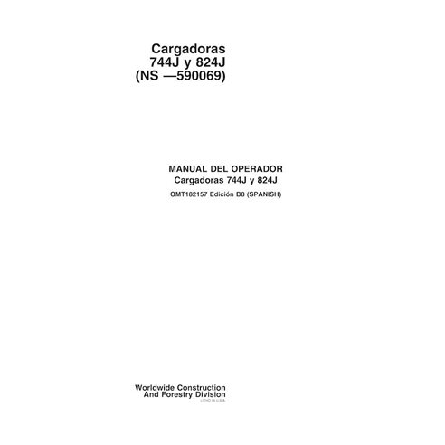 JD-OMT182157-ES John Deere 744J, 824J SN -590069 wheel loader operator's manual ES (OMT182157)