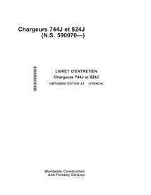 Manuel de l'opérateur pour chargeuse sur pneus John Deere 744J, 824J SN 590070 pdf FR - John Deere manuels - JD-OMT200806-FR