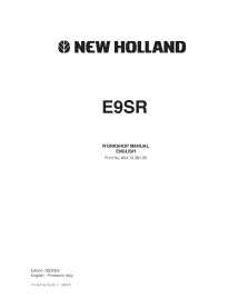 Manuel d'atelier pour mini-pelle New Holland E9SR - Construction New Holland manuels - NH-60413391