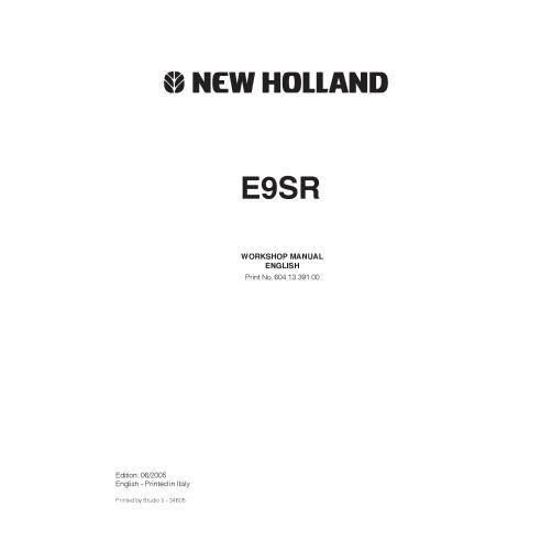 New Holland E9SR mini excavator workshop manual - New Holland Construction manuals - NH-60413391