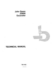 Manual técnico em pdf da escavadeira John Deere 890 - John Deere manuais - JD-TM1163-EN