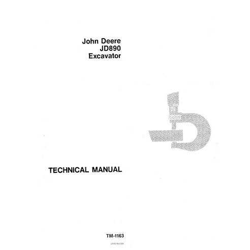 Manual técnico em pdf da escavadeira John Deere 890 - John Deere manuais - JD-TM1163-EN