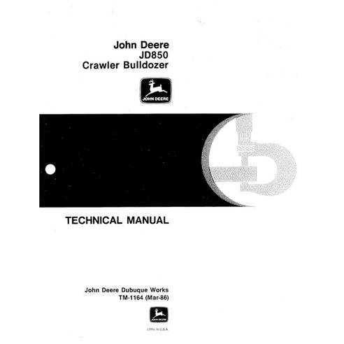 TM1164 John Deere 850 crawler dozer technical manual (TM1164)