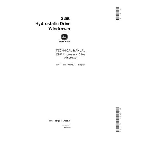 TM1179 Manual técnico em pdf da enfardadeira John Deere 2280