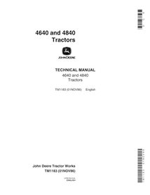 TM1183 John Deere 4640, 4680 tractor technical manual (TM1183)