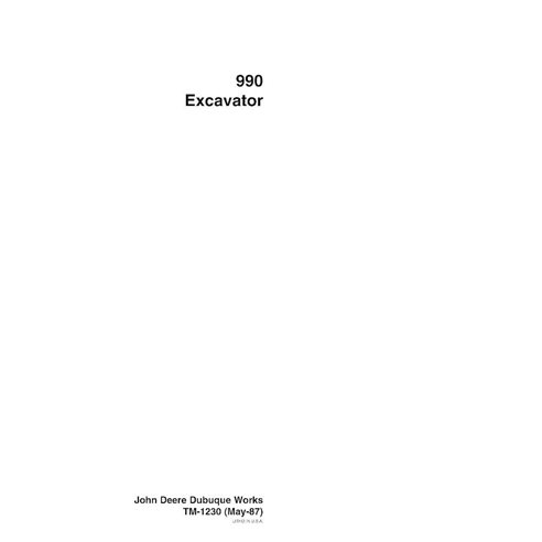 TM1230 John Deere 990 excavator pdf technical manual