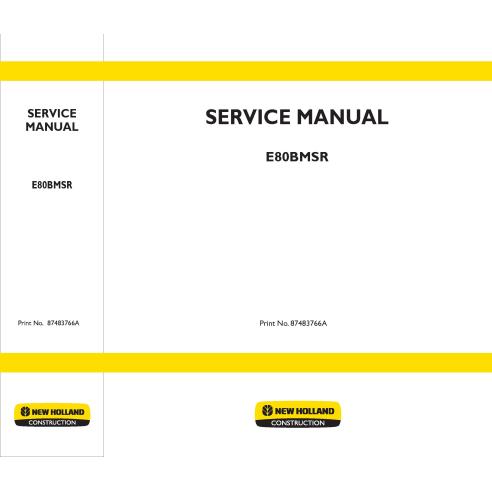 Manual de servicio de la excavadora New Holland E80BMSR - Construcción New Holland manuales