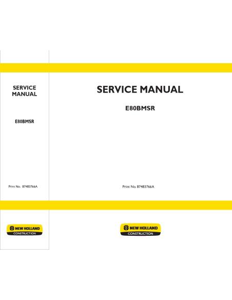 Manual de servicio de la excavadora New Holland E80BMSR - New Holland Construcción manuales - NH-87483766A
