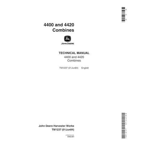 John Deere 4400 and 4420 combine pdf technical manual  - John Deere manuals - JD-TM1237-EN