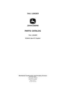 John Deere 744J wheel loader pdf parts catalog  - John Deere manuals - JD-PC9240