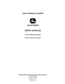 John Deere 755D crawler loader pdf parts catalog  - John Deere manuals - JD-PC10011