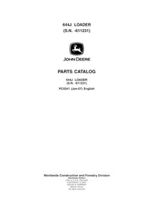 John Deere 644J wheel loader pdf parts catalog  - John Deere manuals - JD-PC9341