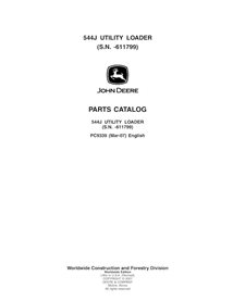 Manual técnico de reparación en pdf del cargador de ruedas John Deere 544J (SN -611779) - John Deere manuales - JD-PC9339