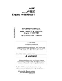 Manuel de l'opérateur pdf de la chargeuse sur pneus John Deere 444K (SN -642100) - John Deere manuels - JD-OMT227993-EN