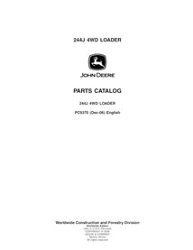 John Deere 244J wheel loader pdf parts catalog  - John Deere manuals - JD-PC9370