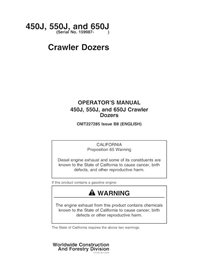 John Deere 450J, 550J, 650J crawler dozer pdf operator's manual  - John Deere manuals - JD-OMT227285-EN