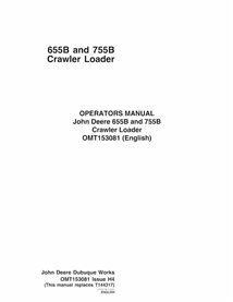 Manuel de l'opérateur pdf pour chargeuse sur chenilles John Deere 655B, 755B - John Deere manuels - JD-OMT153081-EN