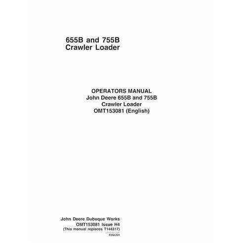 Manual del operador en pdf del cargador sobre orugas John Deere 655B, 755B - John Deere manuales - JD-OMT153081-EN