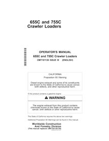 Manuel de l'opérateur pdf pour chargeuse sur chenilles John Deere 655C, 755C - John Deere manuels - JD-OMT181139-EN