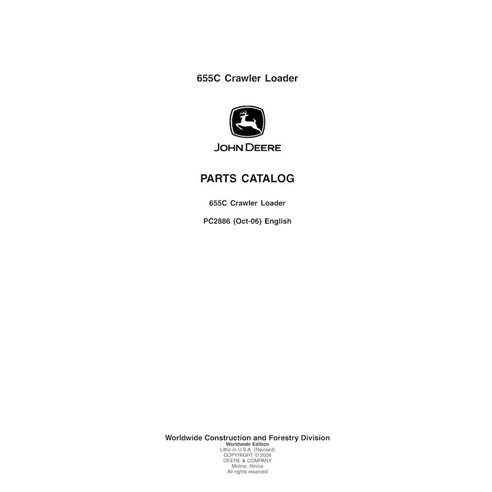 Catalogue de pièces pdf pour chargeuse sur chenilles John Deere 655C - John Deere manuels - JD-PC2886
