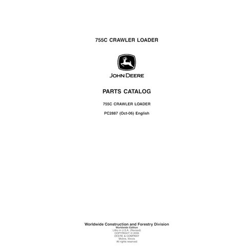 John Deere 755C crawler loader pdf parts catalog  - John Deere manuals - JD-PC2887