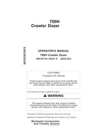 Manuel de l'opérateur pdf de la chargeuse sur chenilles John Deere 700H - John Deere manuels - JD-OMT201705-EN