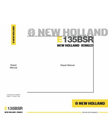 New Holland E135BSR excavator repair manual - New Holland Construction manuals - NH-87743920A