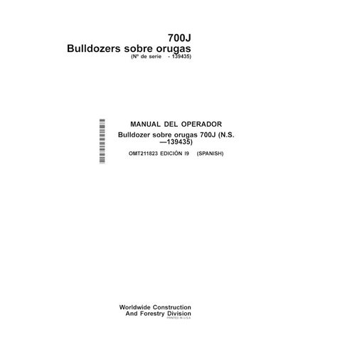JD-OMT211823-ES John Deere 700J (SN -139435) crawler loader operator's manual ES (OMT211823)