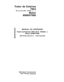 Manuel de l'opérateur pdf du chargeur sur chenilles John Deere 700J (SN 139436-) PT - John Deere manuels - JD-OMT301968-PT