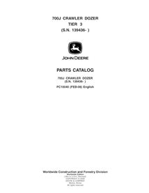 JD-PC10040 John Deere 700J (SN 139436-) crawler loader parts catalog IT (PC10040)