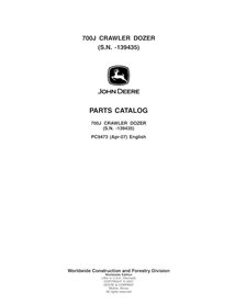 JD-PC9473 John Deere 700J (SN -139435) crawler loader parts catalog IT (PC9473)
