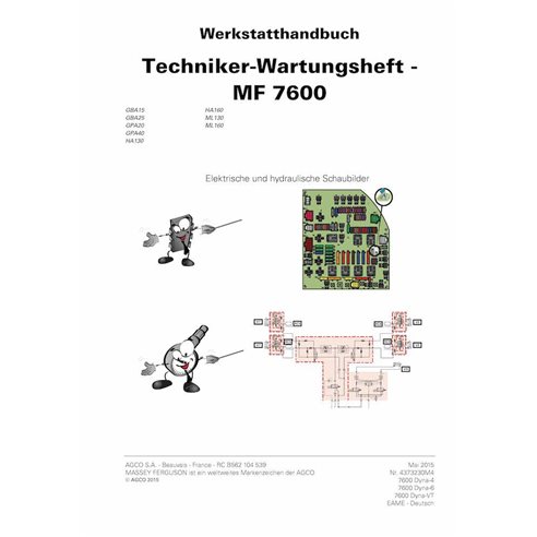 Massey Ferguson 7600 series 7614-7626 trator pdf livro de serviço técnico DE - Massey Ferguson manuais - MF-4373275-DE